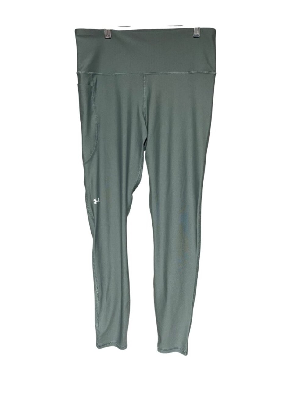 Under Armour Womens Tech High Rise Leggings With Side Pocket Size M Green
